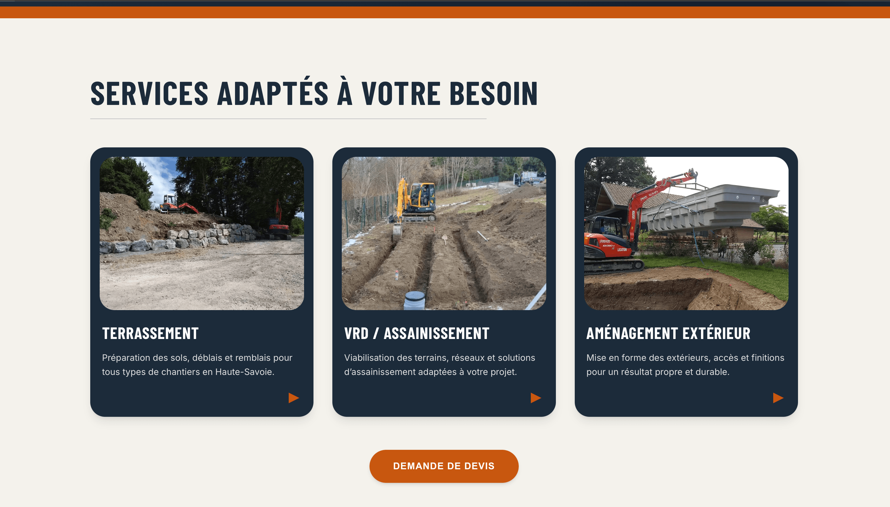 Variante ou vue plein écran de la page d’accueil vitrine